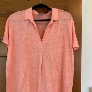 Chicos Linen Easy Henley Top